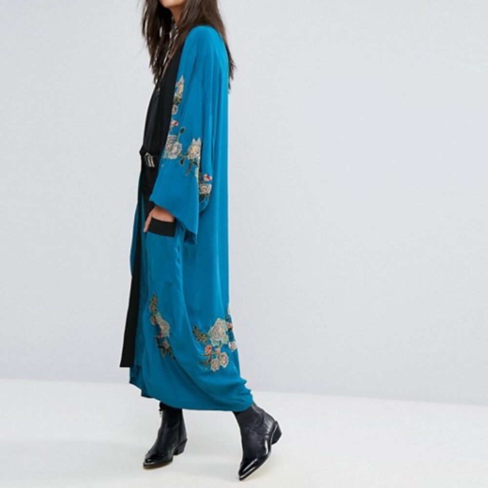 Free people floral embroidered kimono